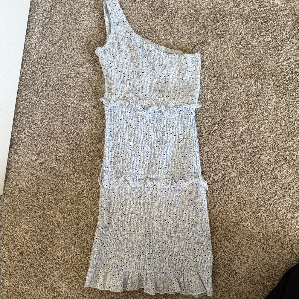 Princess Polly One-Shoulder Light Blue Dress